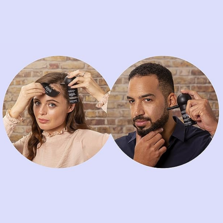 apply Toppik hair buidling fibers - step 2