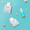 Viviscal PRO hair care products on a blue background with beige capsules.